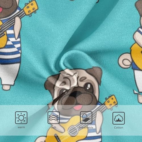 Toddler Girl Panties, Pug Playing Guitar Girls Underwear Cotton, 2–8 Years3