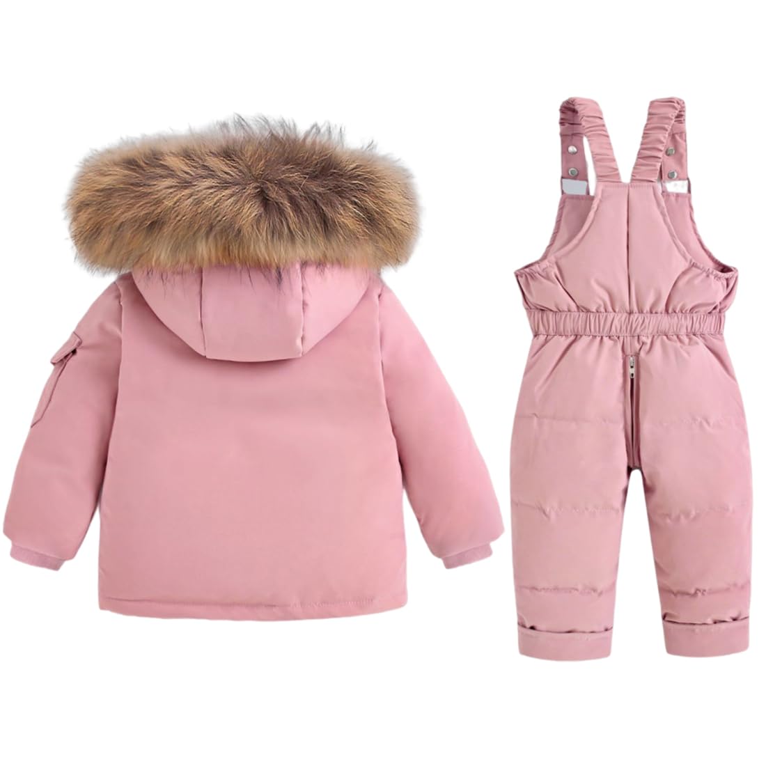 Bebé Conjunto de Trajes de Nieve Niños Niñas Abrigos de Pluma Pantalones de Babero 2 Piezas Traje de Esquí Invierno de Nieve Chaquetas Pantalón de Esquí