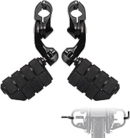 Vista 1 de FOVPLUE Estriberas de Carretera de 1.25", Estriberas de Carretera Ajustables Anguladas Cortas con Soportes para Harley Touring Street Glide Electra