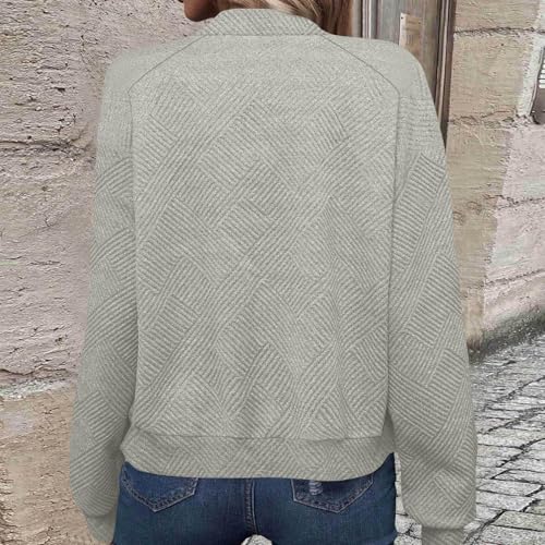 Womens Cropped Jacket Zip Up Long Sleeve Bomber Jackets Fall Cardigans - image 3