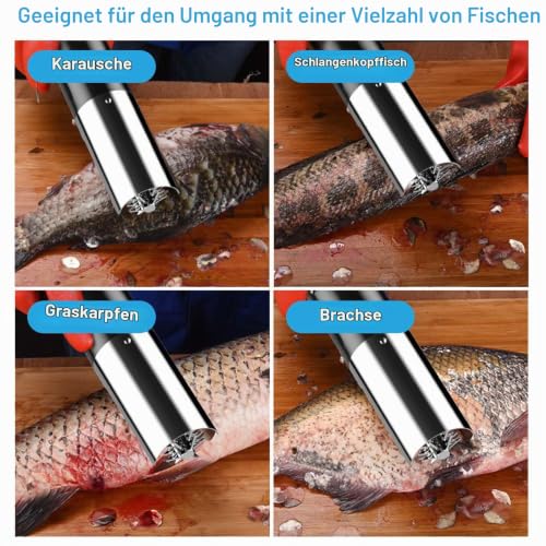 Foto von Mocoli Fischentschupper, Entschupper für Fisch Fischschuppen Entferner Elektrischer Fischschupper Universal Wiederaufladbar Schaber mit Intelligenter Schalter Wasserdicht