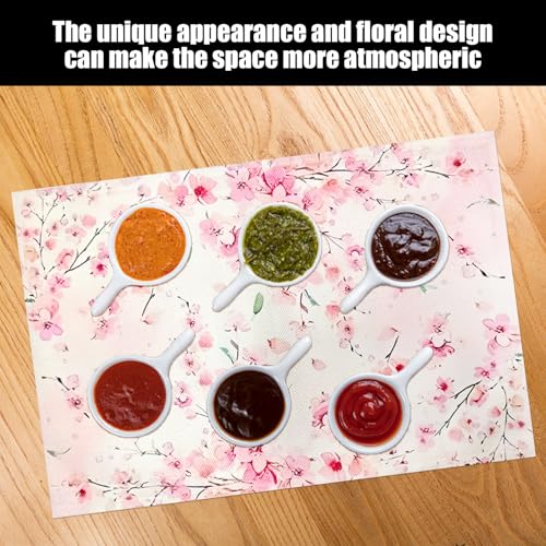 4 Pieces Of Floral Placemats And 1 Piece Of Floral Banner, Ele Placemats, Dining Table Accessories, Party Decorations, Home Supplies. - Image 6