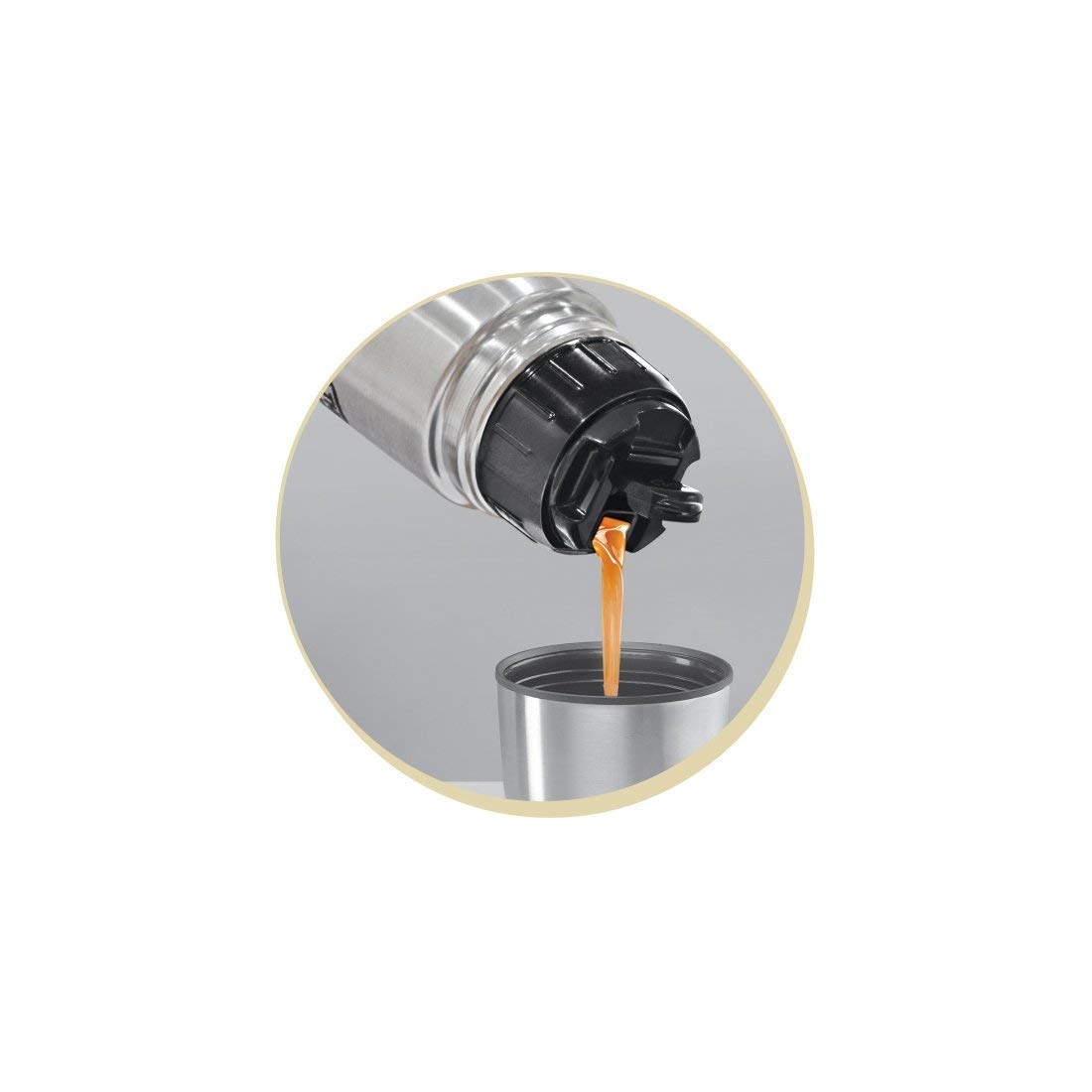 Thermosteel Thermoskanne 1000 ml, 1 Liter Klappdeckel Heiß- und Kalt-Edelstahl-Thermoflasche