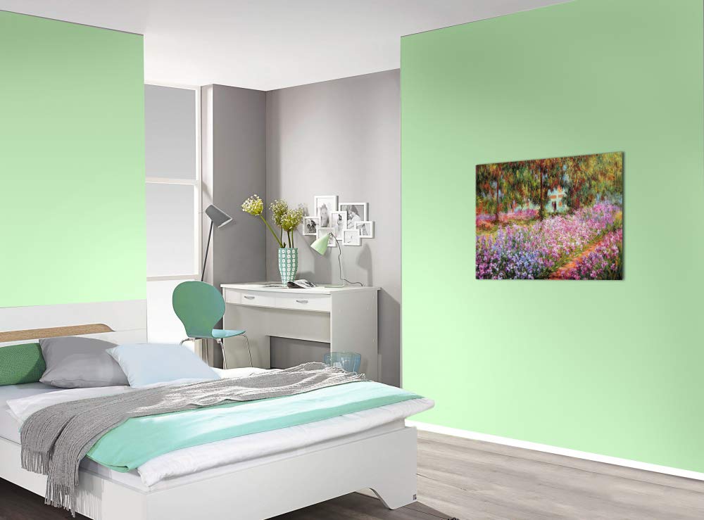 1art1 Claude Monet Póster Impresión En Lienzo El Jardín del Artista En Giverny, 1900 Cuadro En Bastidor De Camilla De Madera | Mural XXL | Imagen 80x60 cm
