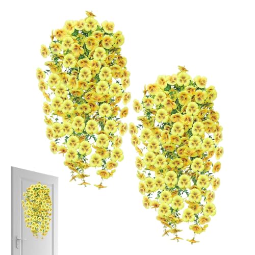 Fleurs artificielles pour l'extérieur, artificielles réalistes – Vignes de fleurs d'extérieur | pour patio, porche, terrasse, porte, mur, tonnelle, cour,...