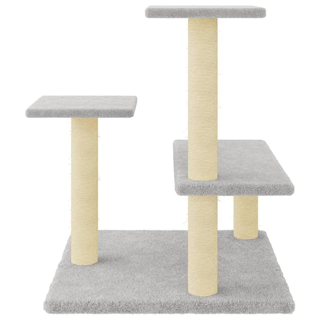 Foto 6 de 7 de vidaXL Rascador para Gatos con Postes de sisal Gris Claro 61 cm