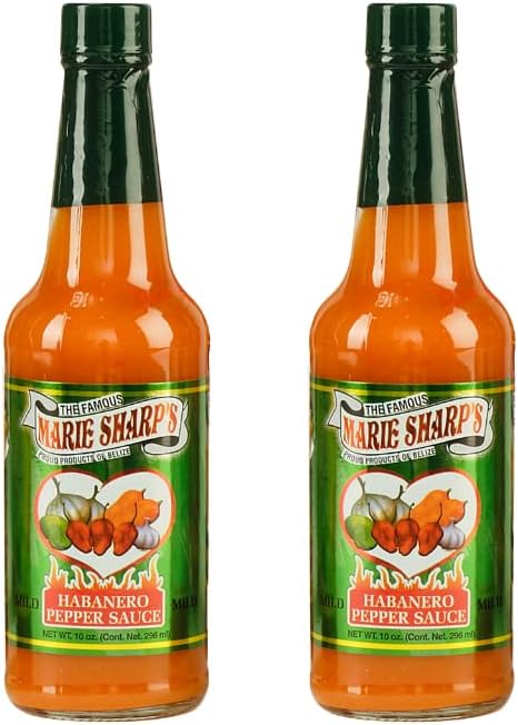 Marie Sharp’s Mild Habanero Pepper Sauce, 10 oz | Belizean Hot Sauce with a Gentle Kick | All-Natural Ingredients [Pack of 2]