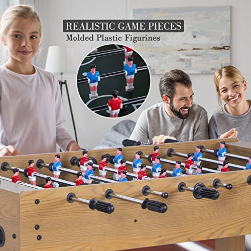 Raychee 48In Foosball Table, Competition Sized Soccer Table W/ 2 Balls, 2 Cup Holders 2X4Ft For Kids, Adults, Suit For 4 Players, Football Table For Home, Game Room, Arcade (Wood Grain) #TOP1