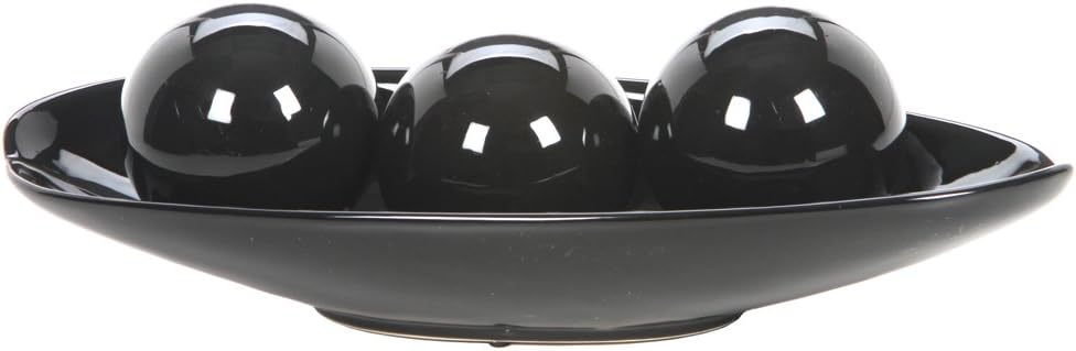 HosleyElegant Expressions Black Decorative Bowl and Orb Set