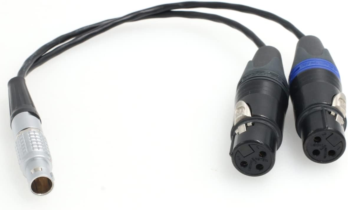 SZRMCC Sound Devices 688 633 Two XLR 3 Pin Female to 6 Pin Male Audio Input Cable for ARRI Alexa Mini LF Camera (Straight 6 Pin)