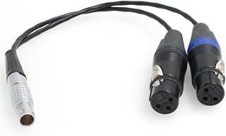 SZRMCC Sound Devices 688 633 Two XLR 3 Pin Female to 6 Pin Male Audio Input Cable for ARRI Alexa Mini LF Camera (Right Angle 6 Pin)