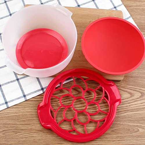 Pomegranate Seed Removal Silicone Pomegranate Bowl Peeling Tool Safes Non Slip Easy To Use Red Juicer Hand Press Wooden (Red, One Size) #TOP4