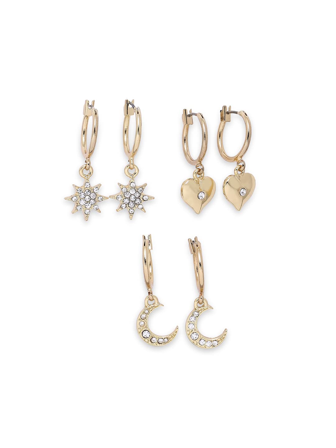 See full amazon price history chart for Lilly & Sparkle Gold Toned Crystal Studded Hoop Earrings With Moon, Star And Heart Charm Set Of 3 Lilly & Sparkle Gold Toned Crystal Studded Hoop Earrings With Moon, Star And Heart Charm Set Of 3 (B09V4NP19C) Amazon Price History, Amazon Price Tracker
