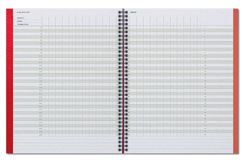 ADDITIO - Aula Planner profesorado | Planificador anual y mensual I Programación semanal I Evaluación I Reuniones I Alumnado I 100% papel I FSC I Tamaño 21 x 28 cm | Español | Rojo