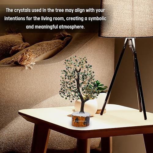 Image of Certified Emerald Crystal Tree for Good Luck - Healing Crystals Money Tree for Wealth, Positive Energy at Home Office - Decorative Spiritual Gifts for Vastu, House Warming