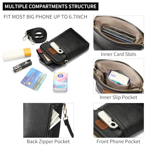 Image of SENDEFN Cell Phone Purses for Women Small Crossbody Bag Shoulder Handbag with Adjustable Strap