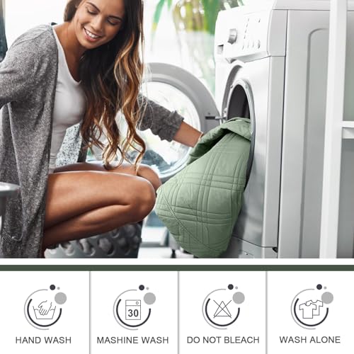 Image of TAOCOCO 100% Waterproof Recliner Sofa Cover, Non Slip Split Couch Covers for Reclining Couches with Straps, Washable Reclining Sofa Cover Furniture Protector for Kids Pets(3 Seater, Sage Green)