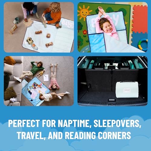 Jay Franco Kids Nap Mat con Almohadilla y Manta Integradas – Bolsa de Dormir de Microfibra Suave 46"x20" con Etiqueta para Nombre y Asa para Escuela, Viaje y Pernocta miniatura 3
