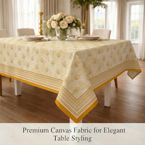 Image of STITCHNEST 'Tavola Luxe Series' Dining Table Cover 54x78 Inches | 4 Seater - 6 Seater Rectangular Dining Table Cover | Premium Fabric, Washable & Colour Fast