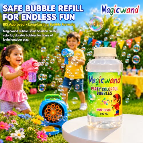 Image of Magicwand Bubble Gun Refill Liquid【1 Litre】【Made in India】【Please Do Not Add Water,Use As Delivered】