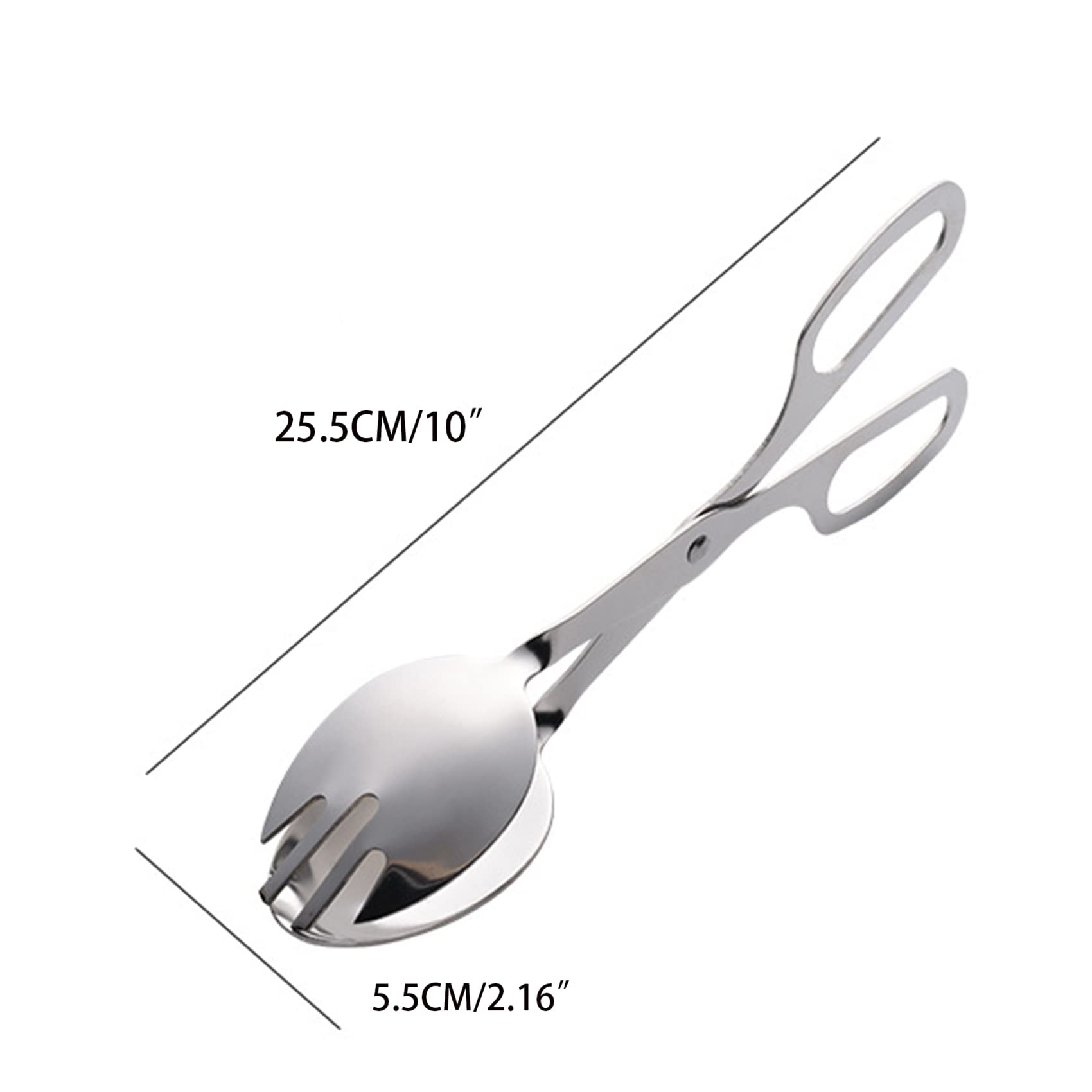 Pinzas de acero inoxidable 430 de 35,5 cm de largo para frutas, verduras, ensalada, pan, barbacoa, cuchara/tenedor (1)