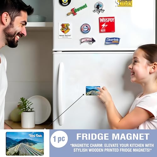 Image of Elegant Fridge Magnet with Themes |Rectangular Size Refrigerator Magnet with Magnetic Rubber Back | Pack of 1, 8.6cm X 5.4cm (Tehri Dam)