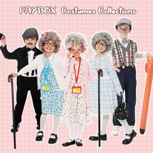 Disfraz de vieja para niñas 9 piezas miniatura 6