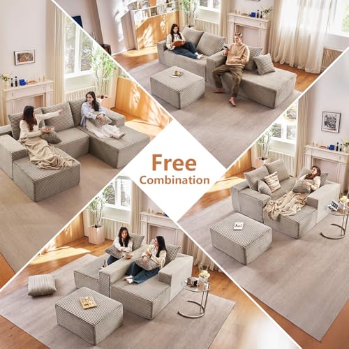 Image of 96 inch Boneless Cloud Couch Sectional Couches Sofa for Living Room