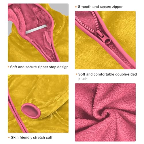 GuoChe Yellow Toddler Girl Fleece Jacket3