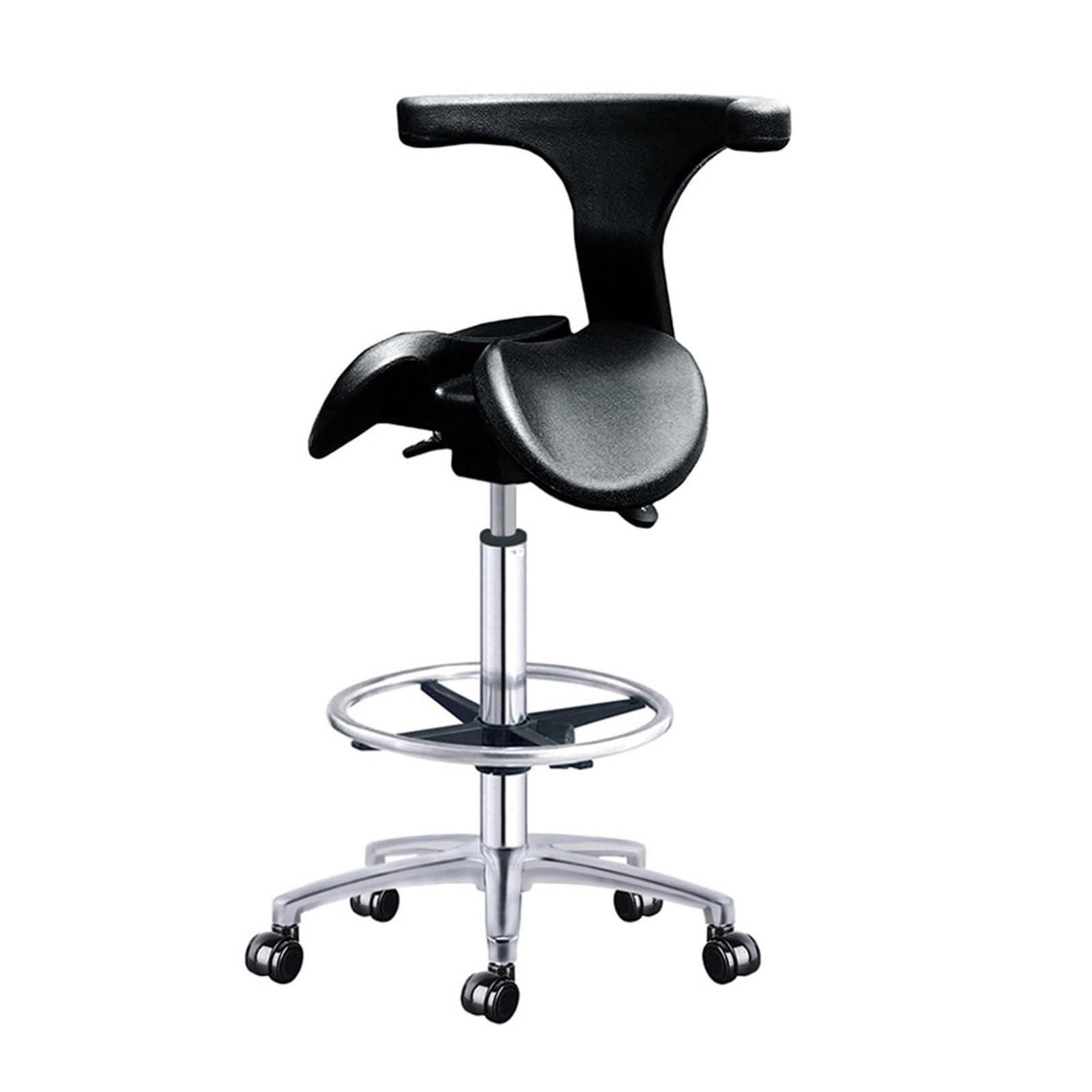 Taburete ergonómico Tipo Silla de Montar, con Asiento hidráulico Giratorio y Ajustable for Oficina, Cocina, clínica y Laboratorio, 65-85 cm(52~70CM)