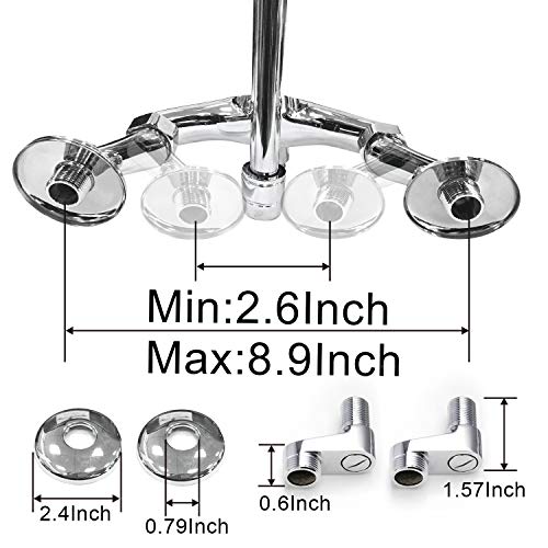Wall Mount Faucet Kitchen 6 Inch Center Polished Chrome Commercial Single Handle Sprayer Mixer Bar Tap