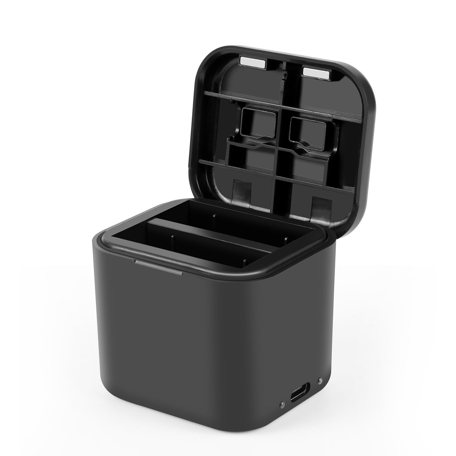 PULUZ Fast Charge Hub for Insta360 Ace/Ace Pro, Battery Charging Box & Memory Card Storage Case, Quick Portable 2 Channel Battery Charging Storage Station with Micro SD Card Storage Slots Accessories