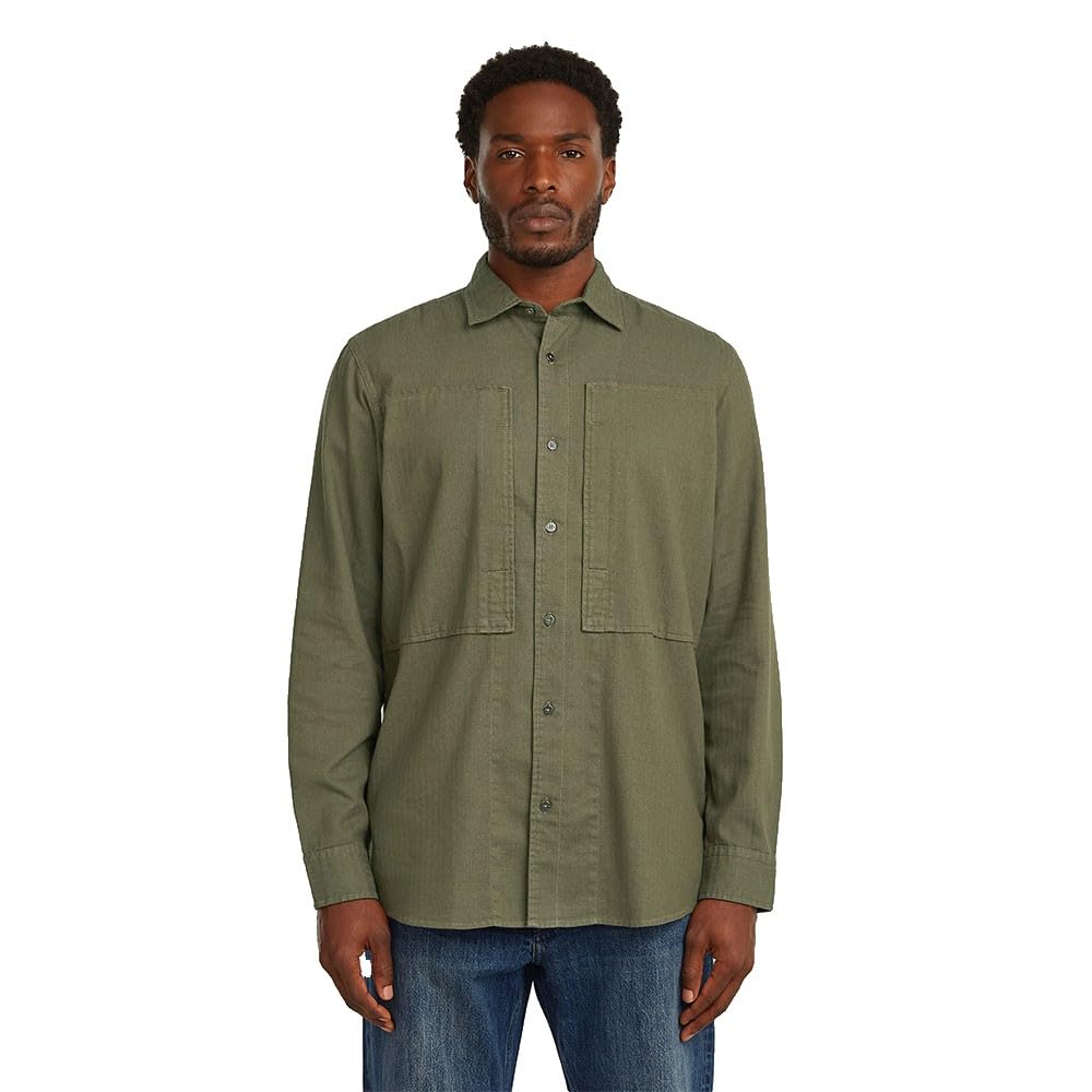 Panelled Pocket Langarm-Hemd