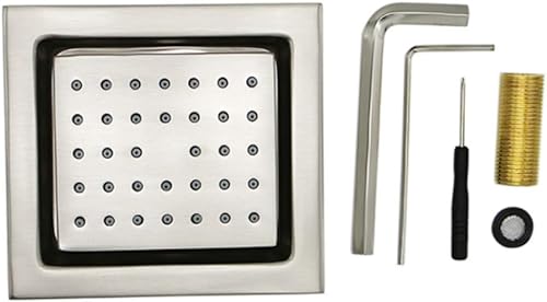 Miniatura 6 de AYIVG Juego de 6 chorros corporales de spayer de masaje de ducha grande de níquel cepillado cuadrado de latón