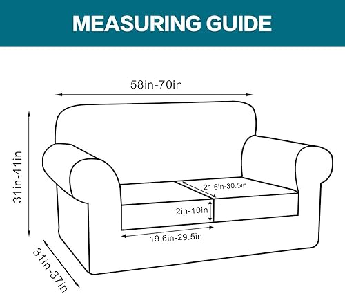 Miniatura 2 de Turquoize Fundas de sofá de 3 piezas para sofá de 2 cojines individuales, paquete de 2 fundas para silla, beige Biscotti