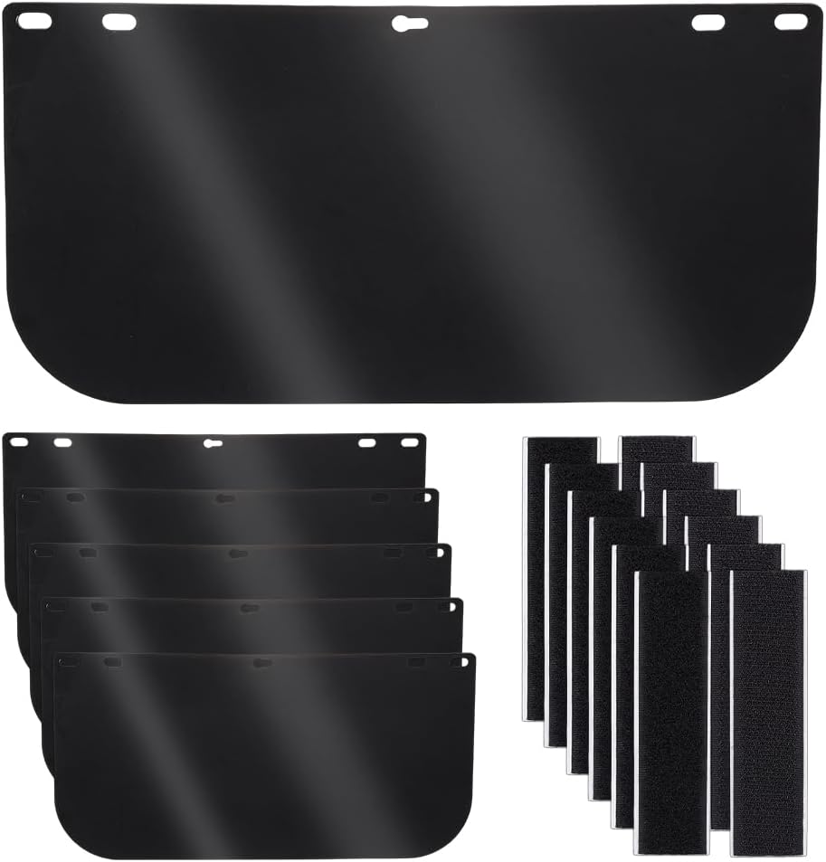 6 Pack Face Shield Replacement Lens 15.5''x7.8'' Welding Shield Replacement Lens Protective Full Face Shield Helmet Visor for DIY Projects Cosplay Helmet Costume Making Grinding Welding