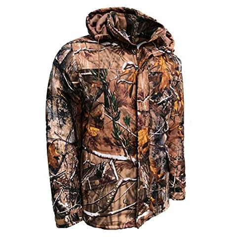 Mens Jacket Padded Camouflage Jungle Hunting Hiking Fishing Army Hooded Outdoor M - XXXL (Large, Jungle) Cover