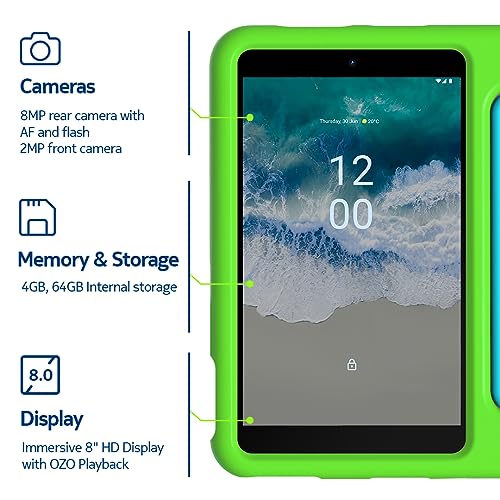 Nokia T10 Kids Cover con asa soporte anticaídas resistente en naranja 5