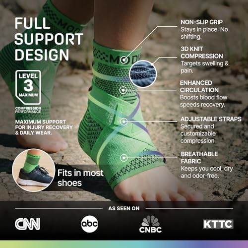 Image of Modvel Foot & Ankle Brace Socks with Adjustable Support Strap - Compression Sleeve for Sprained Ankle, Plantar Fasciitis Relief Tendonitis & Arthritis, Stabilizing Foot & Ankle Support for Women & Men