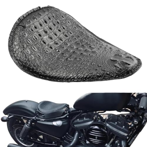 Asiento de moto con muelles para Chopper y Bobber en cuero negro