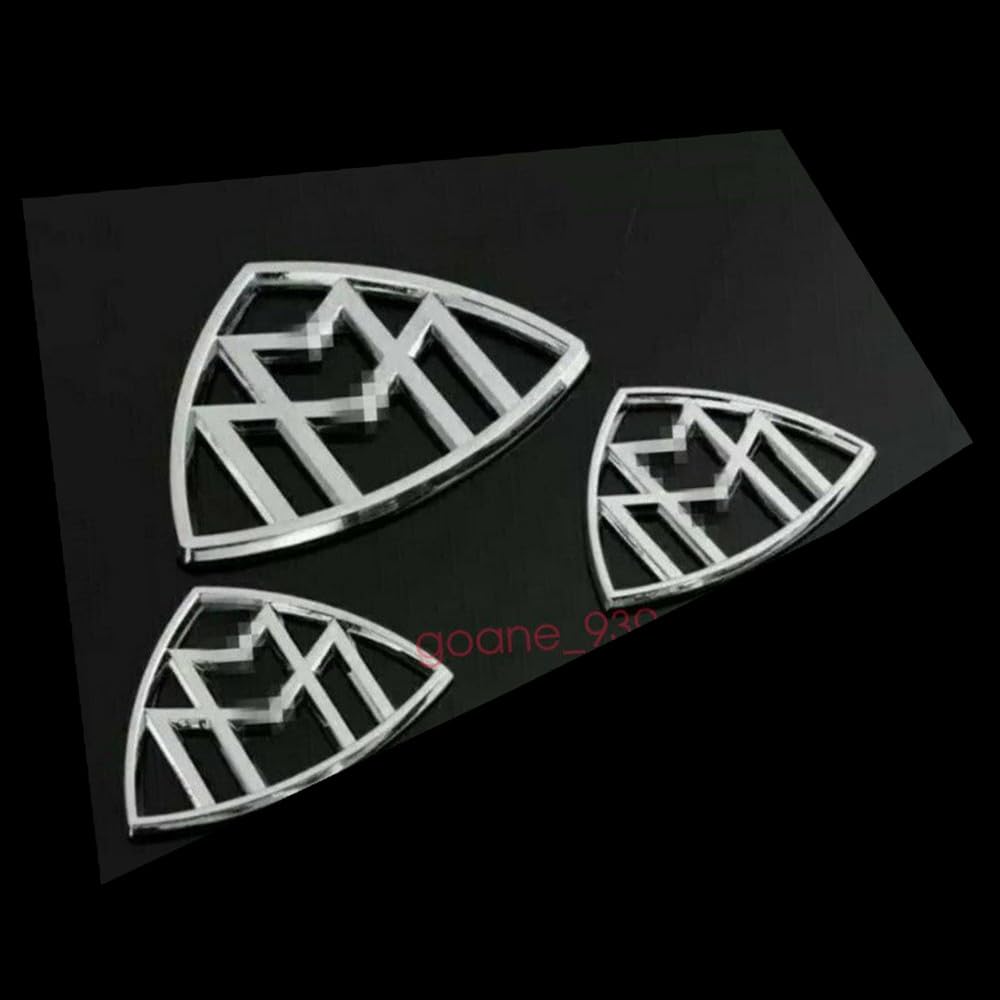 3pcs fit for May BCH Set Fender Side Rear Trunk Emblems Badge fit S Class (3pcs Silver)