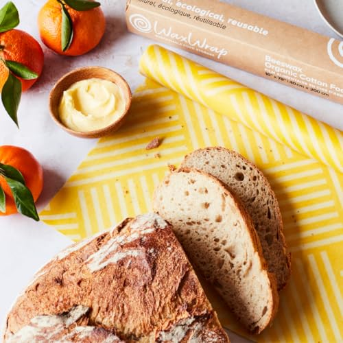 WaxWrap-Beeswax-Wraps-for-Food-Organic-Cotton-Beeswax-Wrap-Eco-Friendly-Reusable-Stretch-Wrap-Bees-Wax-Wraps-Reusable-Food-Storage-Cut-to-Any-Size-Beeswax-Paper-Roll-15-x-47
