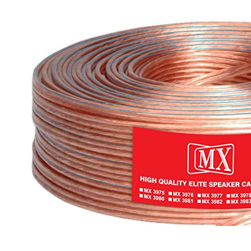 Image of MX High-Performance Speaker Cable - 20 AWG, 50 Meters (Red & Black) - Premium Transparent Wire for Home Theater, Car Audio, Amplifiers, and Speakers