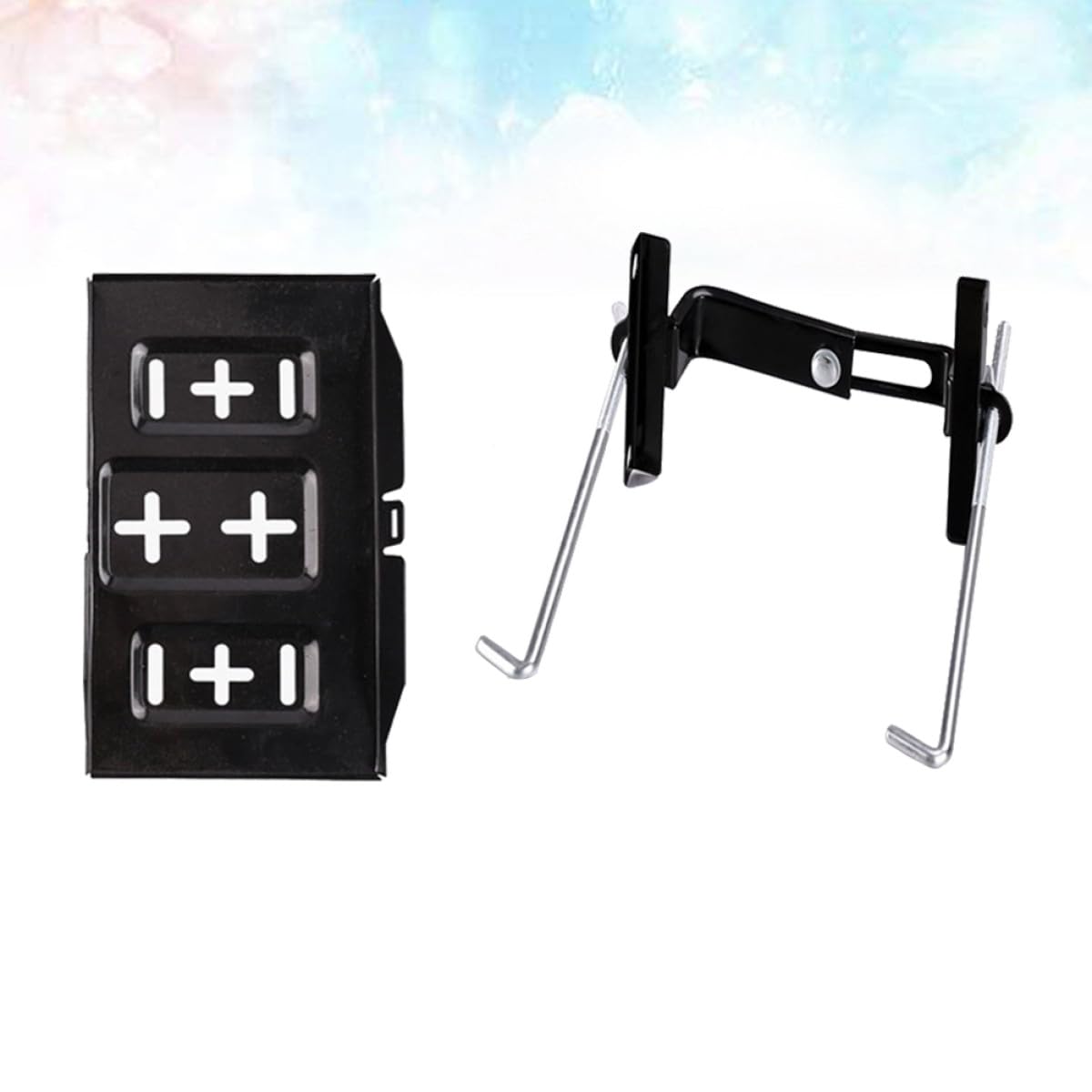 Supporto per Batteria per Auto Regolabile Grande da Staffa di Supporto per Batteria Custodia di Montaggio Metallo Robusto Capacità di Carico Elevata Slot Caratteri
