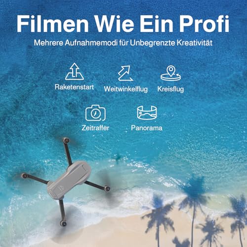 Ameta Drohne mit Kamera 4K und GPS, S50 Lite FPV Drohne für Kinder und Erwachsene mit Auto Return/ 50 Minuten Flugzeit/Follow Me/Intelligent Mode/Gestensteuerung/ 500M Reichweite, Unter 249g