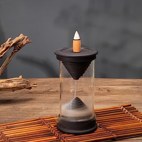 Reawow Hourglass Backflow Incense Burner Waterfall Incense Holder Free With 15 Backflow Incense Cones Smoke Fountain For Home Office Decor Eliminate Odors And Purify Air thumb #3