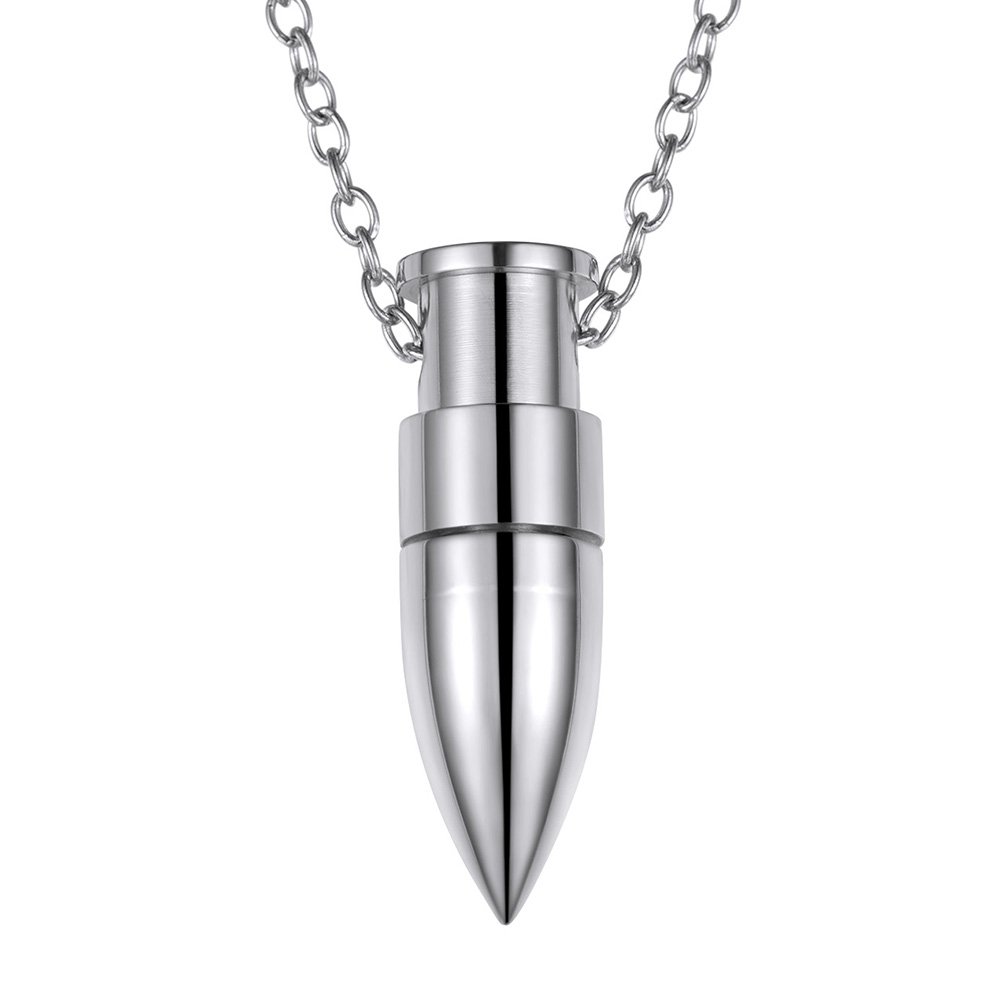 PROSTEEL Collana Uomo Con Ciondolo Proiettile Apri Bile – Contenitore Portacenere Diffusore Profumo, Acciaio Inox 316L (Oro/Available) - 5