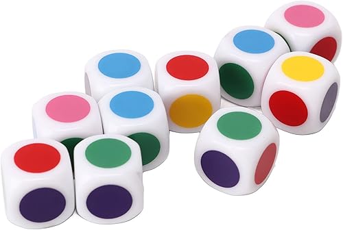 Miniatura 1 de Alomejor 20 dados de 6 caras, dados de color para enseñar juegos de mesa, enseñanza digital para niños