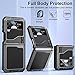 Mitywah Case for Samsung Galaxy Z-Flip4 5G, Military Grade Protection Shockproof Cell Phone Case with Kickstand,Rubber Rugged Slim Cover for Galaxy Z Flip 4 Black