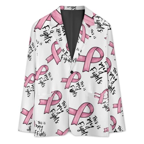 This Is My Fights Ribbon Breast Cancer Men's Blazer Printed Button Suit Jacket Slim Sport Coat Blazers3